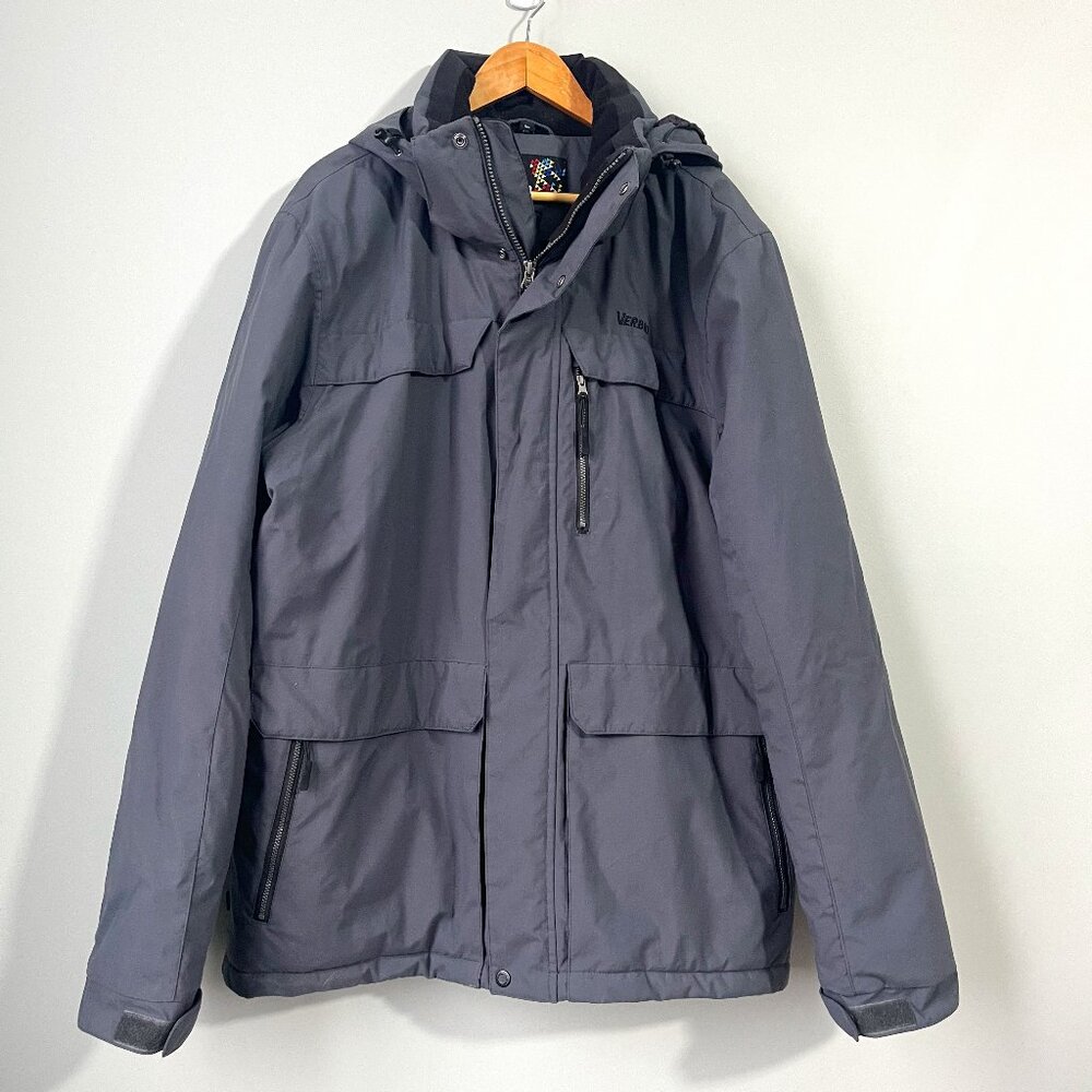 Verbio Men Winter Coat in Gray Size XXL